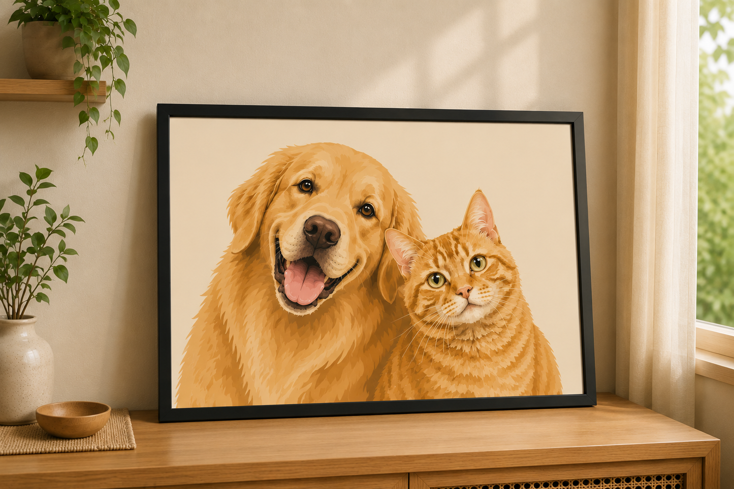 Custom modern dog portrait from photo