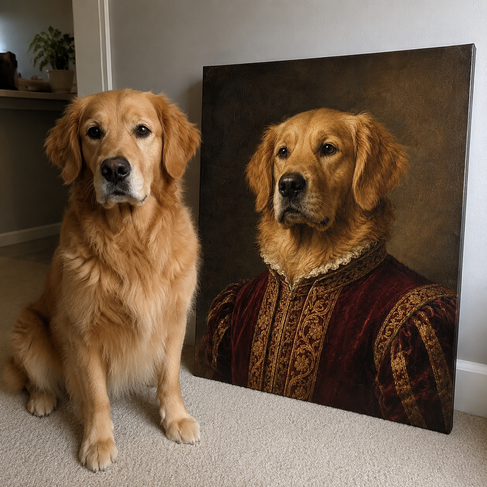 Custom pet portrait artwork preview