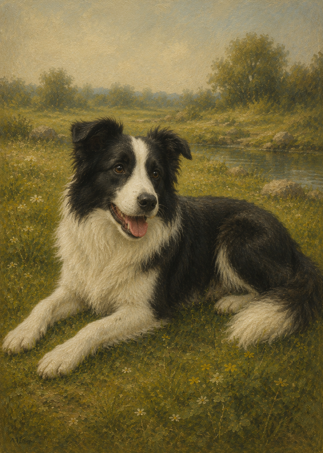 Custom oil dog portrait from photo