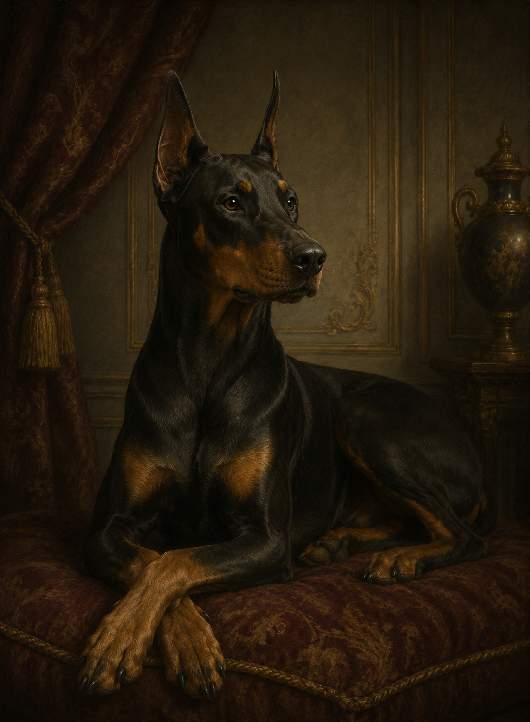 Custom oil dog portrait from photo