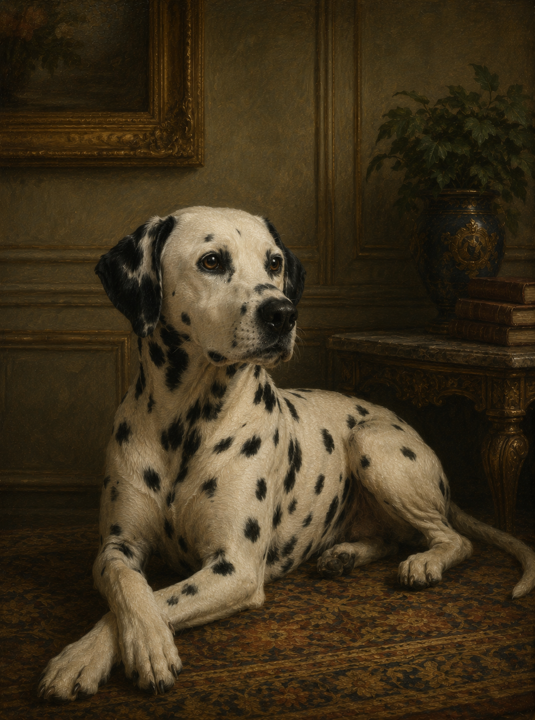 Custom oil dog portrait from photo