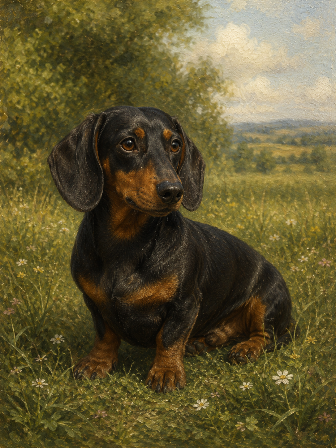 Custom oil dog portrait from photo