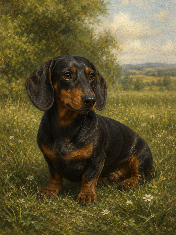Custom oil dog portrait from photo