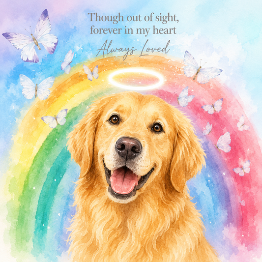 Custom dog memorial portrait with angel halo