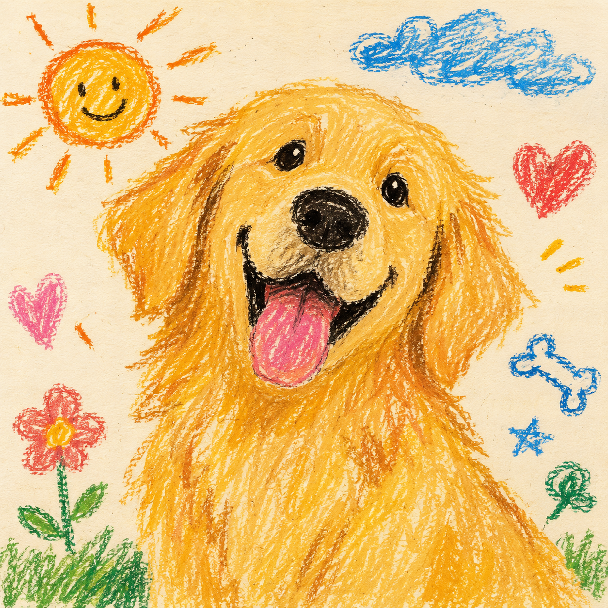 Custom cartoon dog portrait from photo