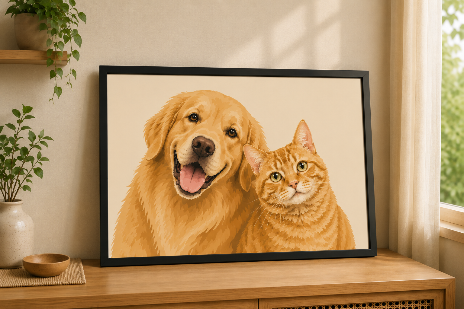 Custom modern dog portrait from photo