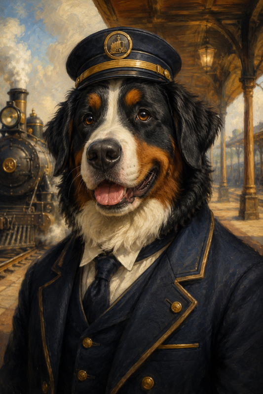 The Train Conductor Custom Pet Portrait