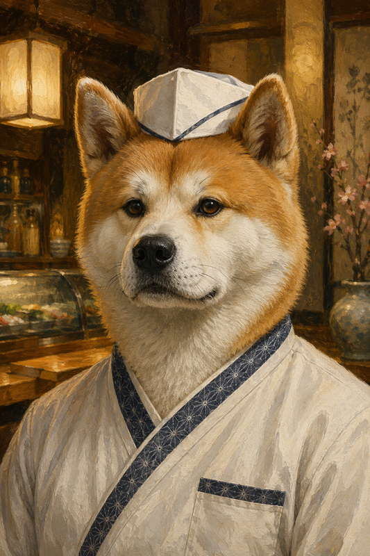 The Sushi Master Custom Pet Portrait