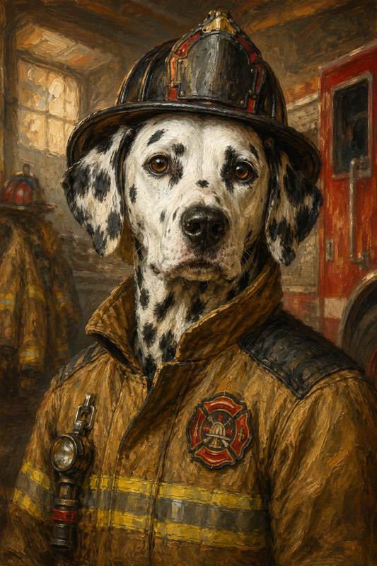 The Firefighter Custom Pet Portrait