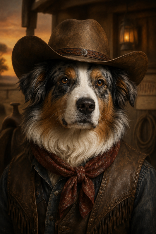 The Cowboy Custom Pet Portrait