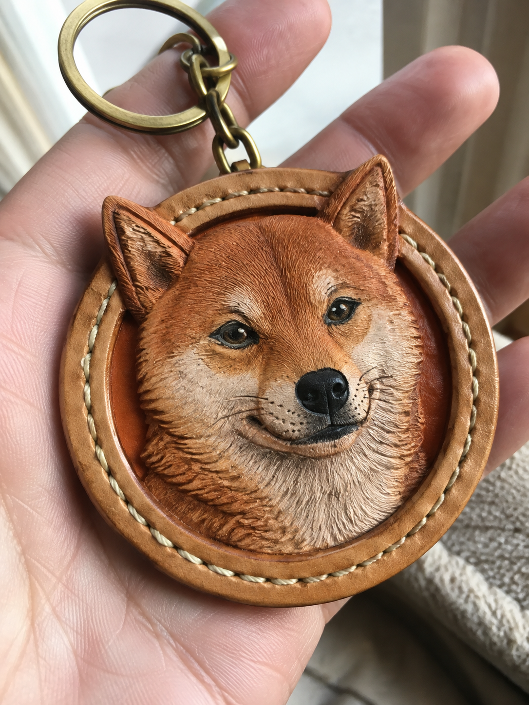 Custom Handcrafted Leather Pet Keychain