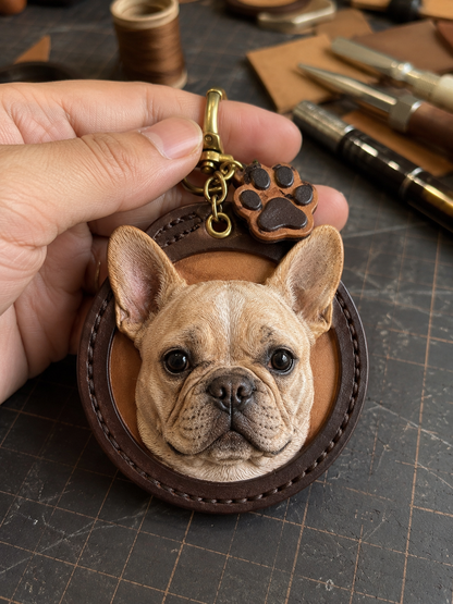Custom Handcrafted Leather Pet Keychain